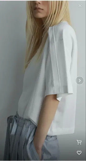 anuke 숄더 레이어드 탑 화이트 반팔