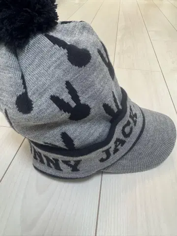 [ 미사용 ] Jack Bunny!! 토끼 패턴 니트 모자 폼폼 포함