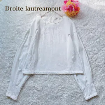 드로와트 로트레아몽 [ L ] 화이트 긴팔 상의 미들 기장 캐주얼