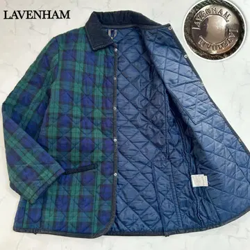 새상품급 LAVENHAM 퀼팅 자켓 블랙워치 체크 38