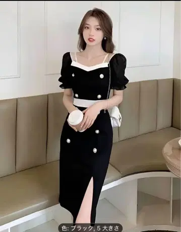 새상품 블랙 오프숄더 반팔 원피스