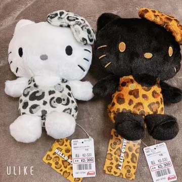 키티 헬로키티 봉제 인형 갸루 레오파드 무늬 즉시 완판 산리오 레어