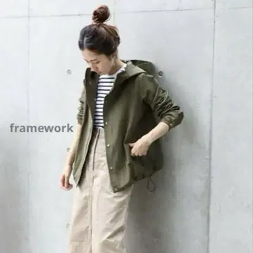 프레임워크 마운틴 후드티 카키 36