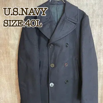 U.S.NAVY 미군 해군 P 코트 울 코트 네이비 40L