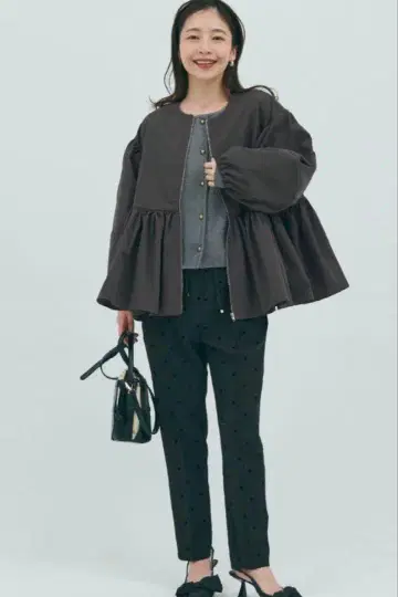 coca 벌룬 슬리브 개더 자켓 미사용 택 포함