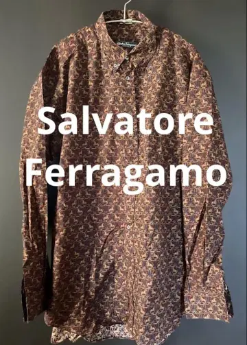 새상품급 빈티지 Salvatore Ferragamo 긴팔 셔츠 마룬