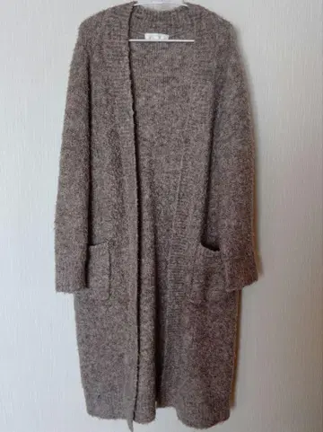 그로브 후와후와 니트 롱 가디건