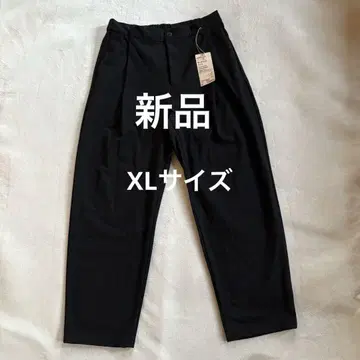 새상품 무인양품 스트레치 기모 턱 와이드 팬츠 다크 그레이 XL 사이즈