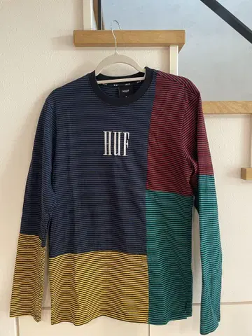 HUF 멀티 컬러 스트라이프 긴팔 티셔츠 M