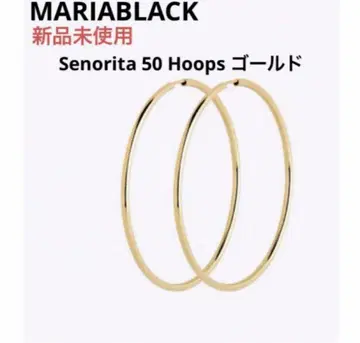 마리아 블랙 Senorita 50 Hoops 귀걸이 골드 새상품