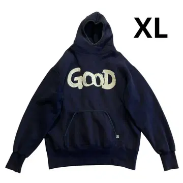 굿이너프 벤틸레이션 후드티 XL 네이비 화이트 후디 양면 프린트