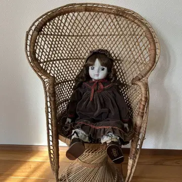 앤티크 브라운 코듀로이 드레스 인형