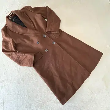 ZARA WOMAN 자라 우먼 롱 코트 울 혼방 브라운 여성용