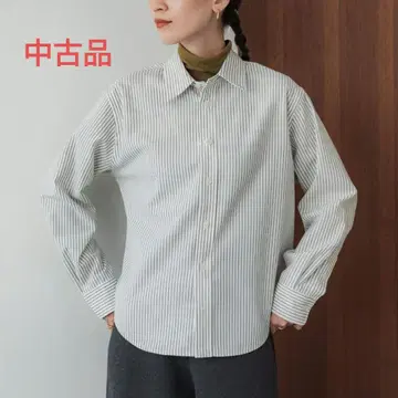 crewre (크루레) 백 스티치 레귤러 셔츠 화이트 카키
