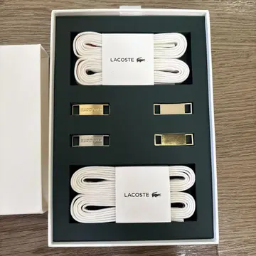 LACOSTE 라코스테 신발끈 참 세트 화이트 신발끈