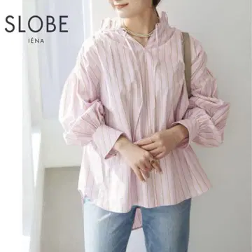 슬로브 이에나 턱 칼라 볼륨 슬리브 블라우스
