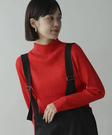 택 포함 새상품가 7900 히트 하이넥 니트 풀오버 레드