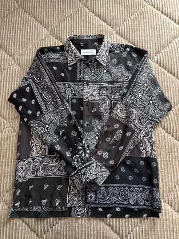 MIYAGIHIDETAKA BLACK Bandana Shirt 사이즈 1