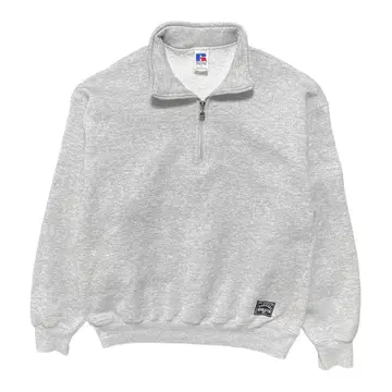 구제 의류 USA 90S 러셀 빈티지 무지 맨투맨 하프 지퍼