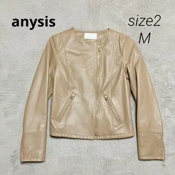 애니시스 anysis 양가죽 램 가죽 노카라 자켓 M 베이지