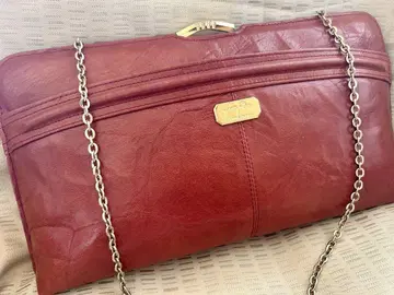 골동품 당시 brown 가죽 체인 레트로 vintage 백 bag