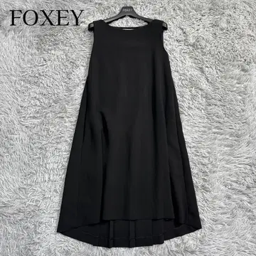 컨디션 최상 폭시 백 플리츠 원피스 드레스 블랙 잡지 게재 38
