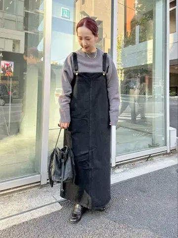 퓨어세신 데님 점프 스커트 블랙