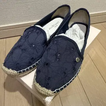 질 스튜어트 네이비 레이스 에스파드리유 22.5cm