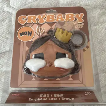 POPMART CRYBABY 이어폰 케이스 브라운 크라이베이비