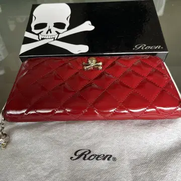 Roen 퀼팅 레드 장지갑
