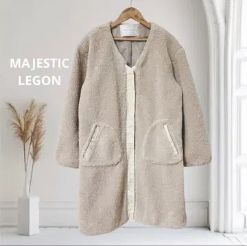 MAJESTIC LEGON 보아 모코모코 노카라 코트 M 사이즈