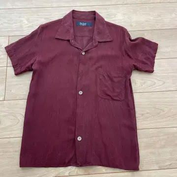 90's Nat Nast 버건디 반팔 셔츠 SILk100%