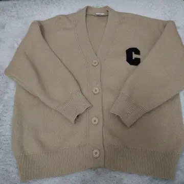 selectshop K 베이지 니트 가디건 C 자수 포함