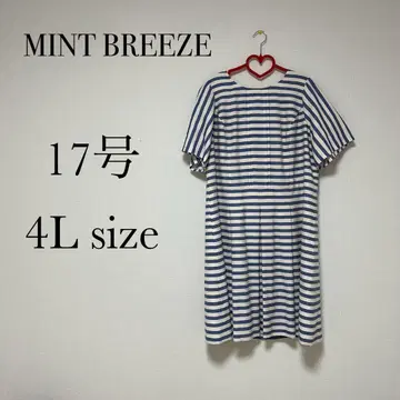 미사용 새상품 빅 사이즈 반팔 원피스 플레어 17호 4L 보더