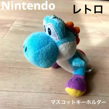 닌텐도 하늘색 욧시 봉제 인형 키링 산에이 무역 Nintendo