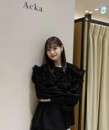 acka 튤 블라우스 블랙 새상품급
