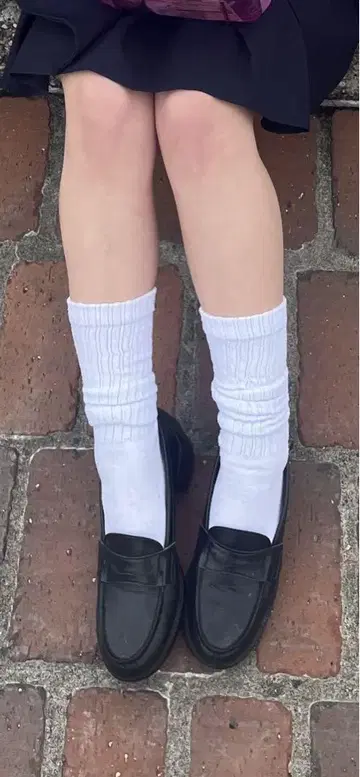 블랙 로퍼 가죽 신발