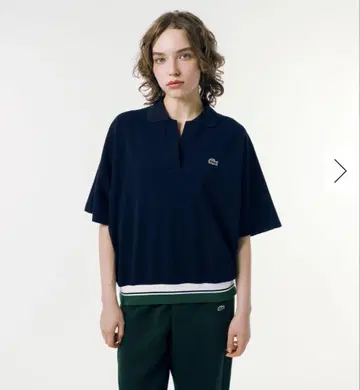 Lacoste 네이비 피케 셔츠 반팔 M- 36
