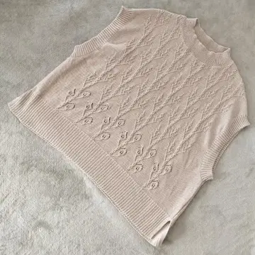 사이즈 XL SEASON REASON 니트 베스트 베이지 시스루 편직