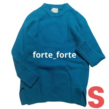 포르테포르테 크루넥 니트 스웨터 이탈리아제 블루 울 100