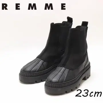 B7930 미사용 REMME 레메 가죽 사이드 고어 부츠 블랙 36