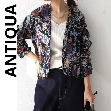 antiqua 고블랑  숏 자켓 빈티지풍 페이즐리 올 패턴