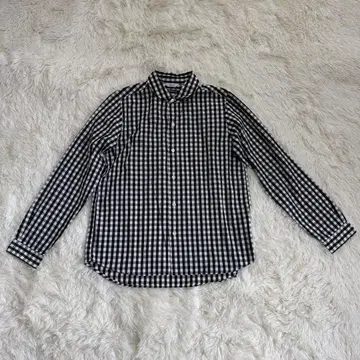 smock 깅엄 체크 셔츠 블라우스 36 블랙