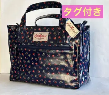 택 포함 CathKidston 토트백 귀여운 미니 꽃무늬 로얄 블루