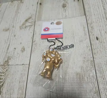 오사카 간사이 엑스포 한정품 볼체인 부착 PVC 마스코트 골드 먀쿠먀쿠
