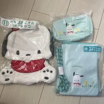산리오 캐릭터즈 당첨 복권 포차코 물수건 타월 파우치 사코슈