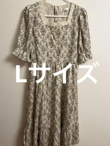 아오키 미사코 시마무라 시마미사 원피스 다마스크 아이보리 핑크 L
