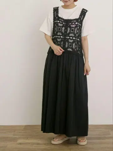 이번 시즌 새상품 samansa mos2 크로셰 뜨개질풍 뷔스티에 원피스