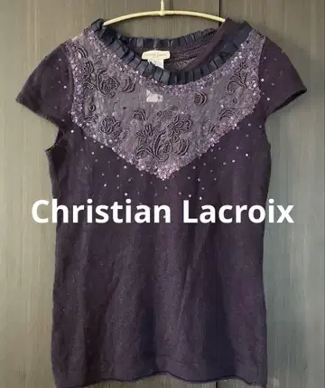 Christian Lacroix 다크 퍼플 반팔 상의 S