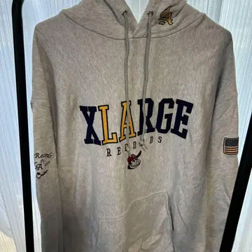 XLARGE 그레이 후드티 후드 부착